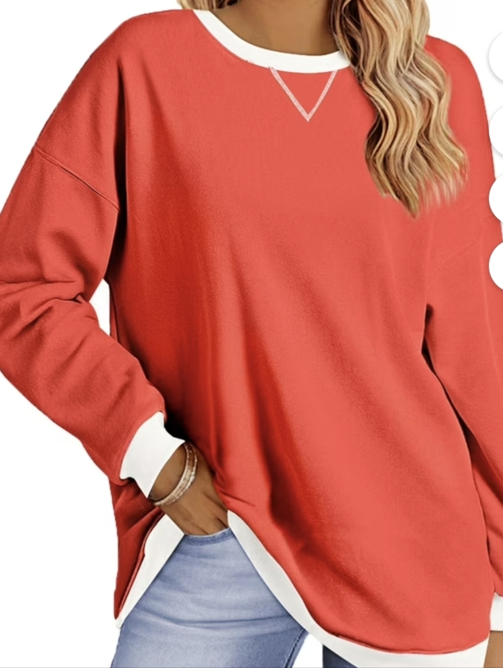 Coral Oversized Pullover Lightweight Sweatshirt, Never Opened